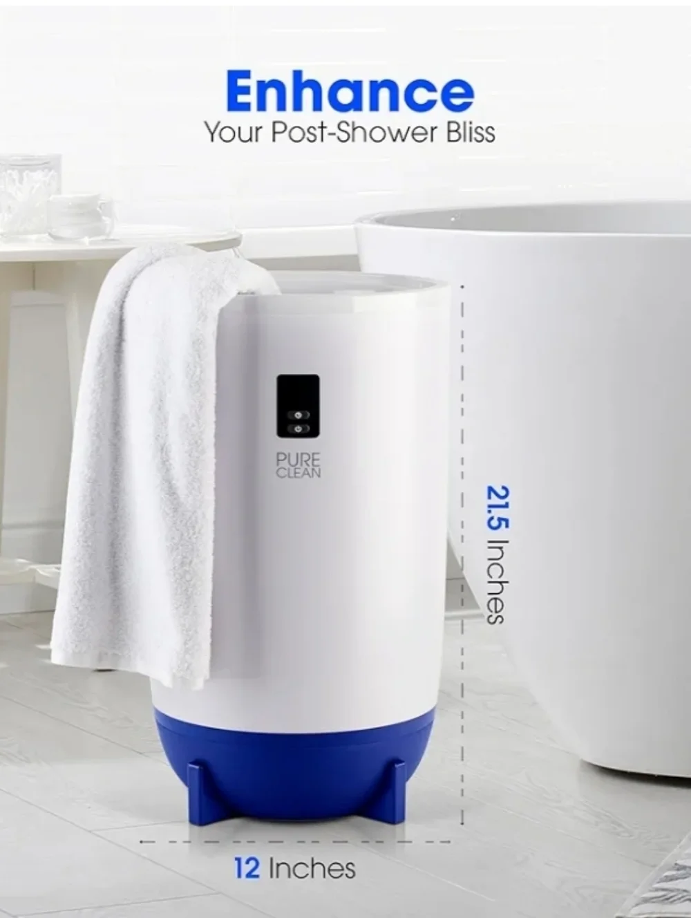White and Blue Towel Warmer- Fits 2 Towels